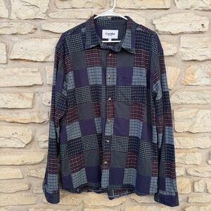 Corridor Men's Plaid Button Down Shirt - Blue and Red